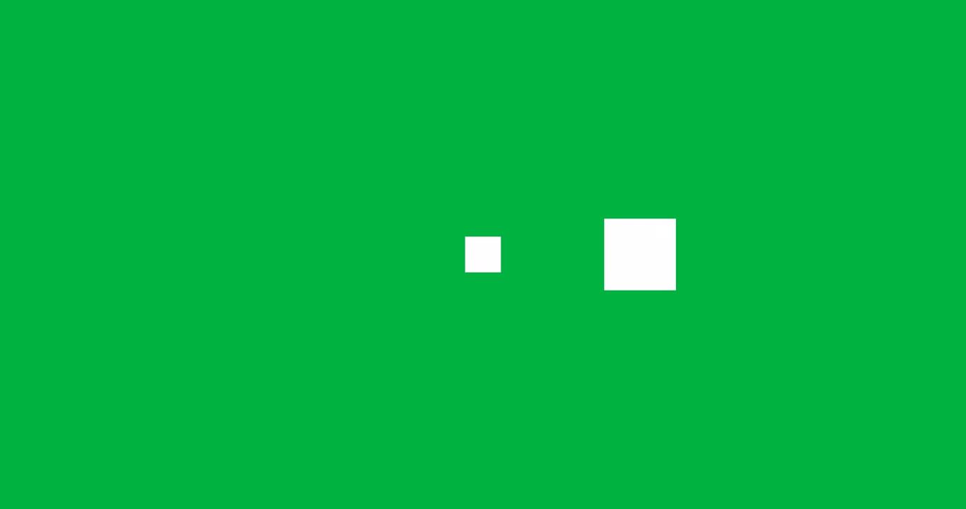 Animation of three white loading squares, moving on black background