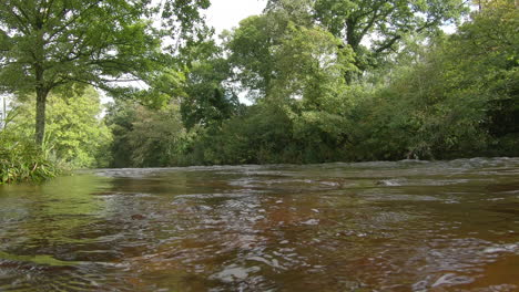 Tauchen-Sie-Unter-Die-Oberfläche-Des-Schnell-Fließenden,-überfluteten-Flusses-Dart,-Unter-Wasser