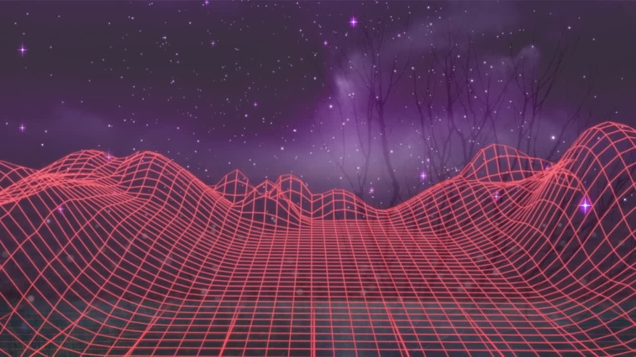 Animation of metaverse over cityscape