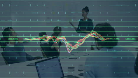 Animation-Der-Verarbeitung-Finanzieller-Daten-Bei-Besprechungen-Verschiedener-Kollegen-Im-Büro