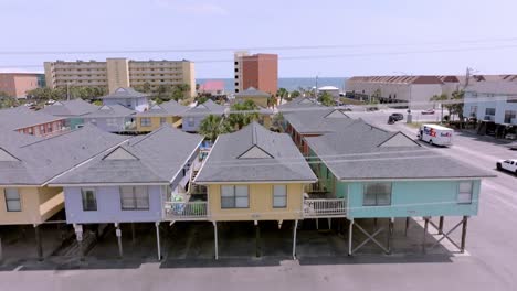 gulf shores, alabama skyline and beach with drone video low to high close up