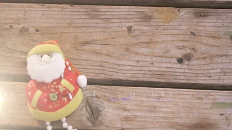 animación de santa claus decoración de navidad en superficie de madera