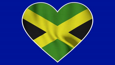 jamaica heart love flag loop - realistic 4k flag waving in the wind