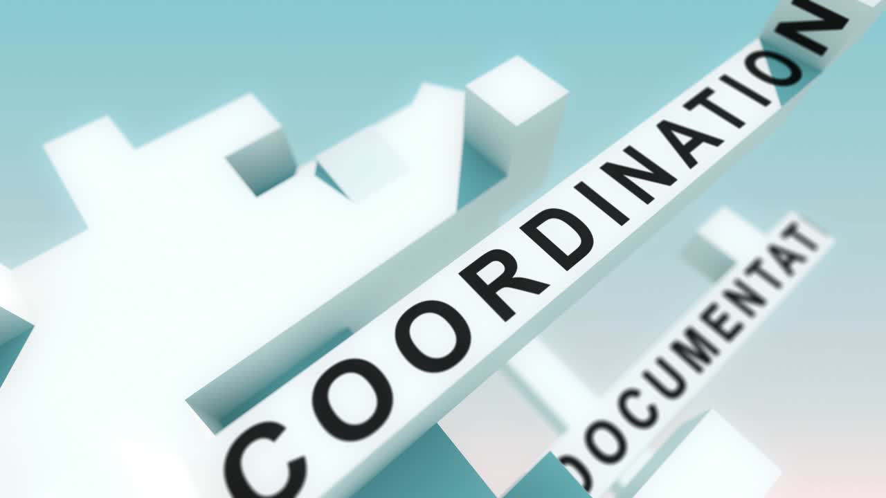 큐브로 애니메이션 된 정보 모델링 단어