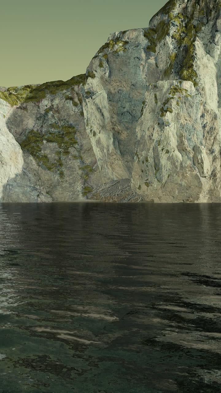 спокойный ландшафт озера и скалы