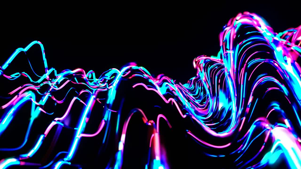 ondas de luz de neón abstractas