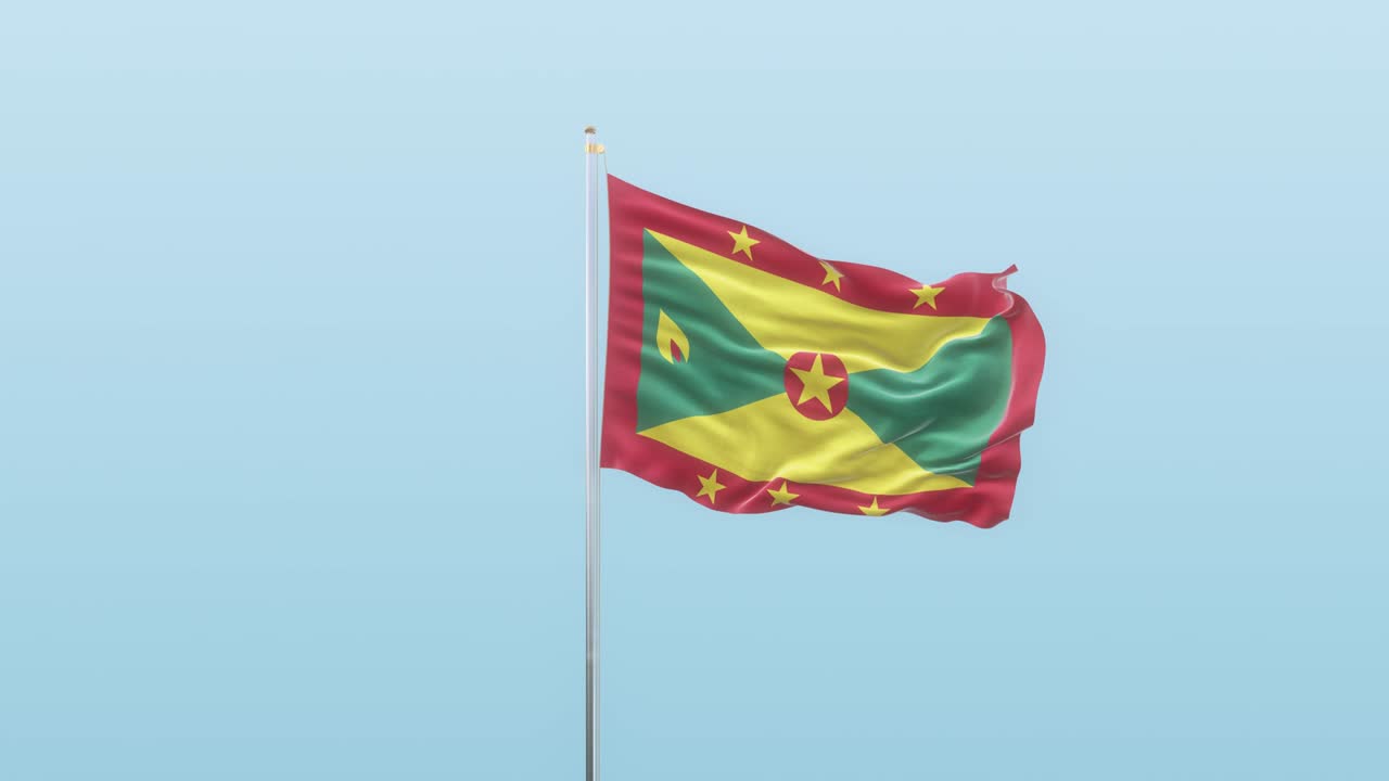 bandera de granada con alfa y fondo con diferentes ángulos de movimiento