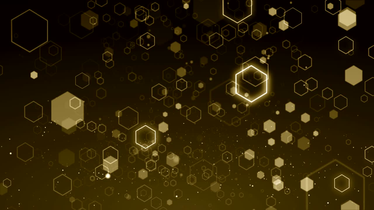 partículas hexagonales cuadrícula médica patrón hexagonal tecnología de fondo bucle