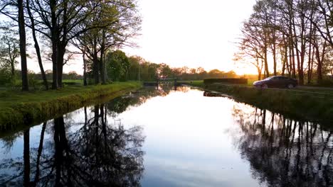 canal sunset landscape