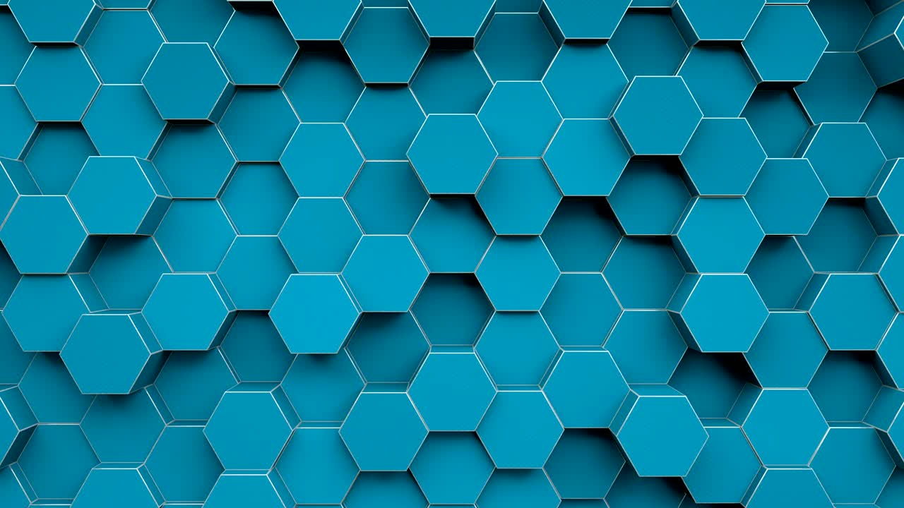 tecnología de color azul patrón hexagonal fondo - bucle