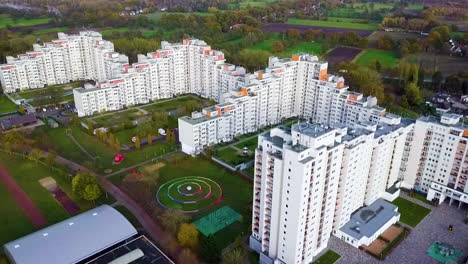 aerial view of large housing estate by osterholz-tenever in bremen, germany