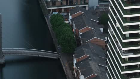 a close look at the south quay footbridge, canary wharf, london, united kingdom