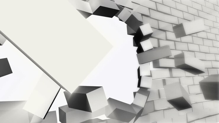 An arrow bursting through a wall