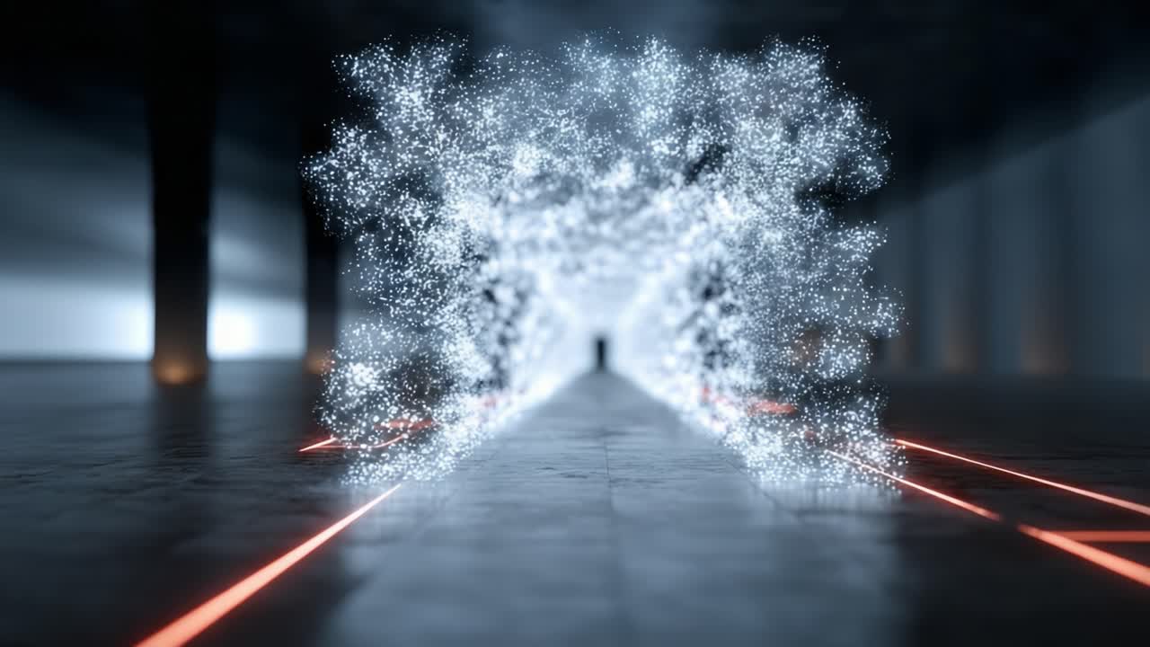 A Captivating Visual Journey Through an Ethereal Portal of Light and Sparkles, Blending Elements of Fantasy and Futurism in a Stunningly Rendered Environment