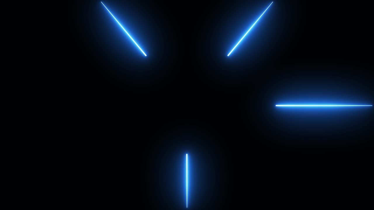 Glødende neonhvide slag-effekter animation isoleret på sort baggrund