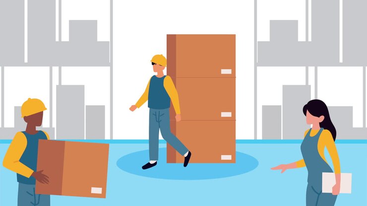 Warehouse Workers Handling Packages