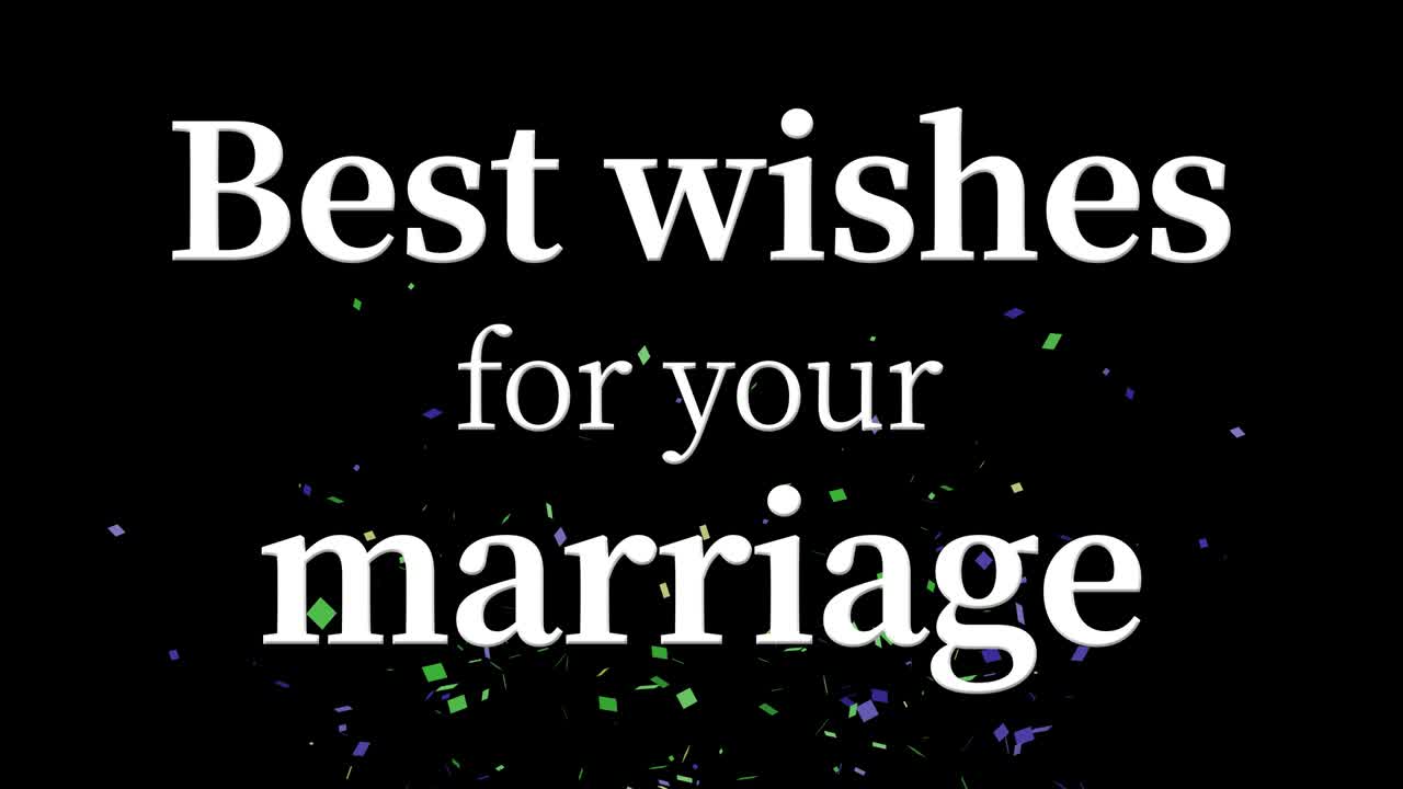 당신의 결혼에 대한 가장 좋은 소원 문자 메시지 애니메이션 모션 그래픽