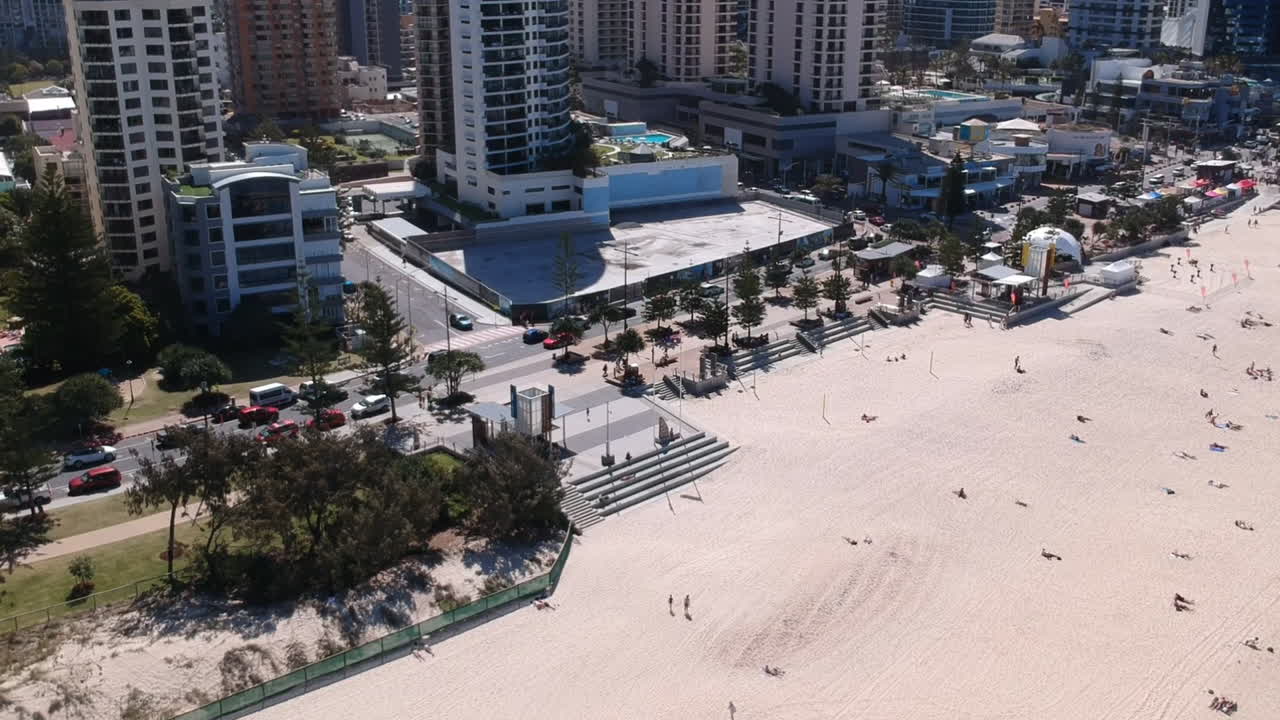 서퍼스 파라다이스, 골드 코스트, 호주 해변의 공중 전망