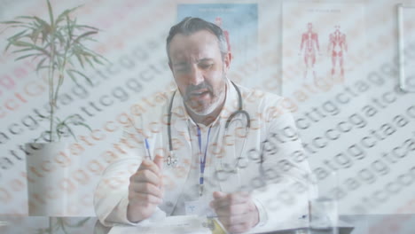 animación de cartas sobre un médico masculino biracial