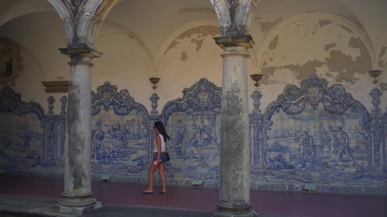 monastery with columns and wall paintings in Salvador de Bahia, a UNESCO World Heritage Site, showcasing stunning colonial Baroque architecture and exquisite golden interiors in Brazil.