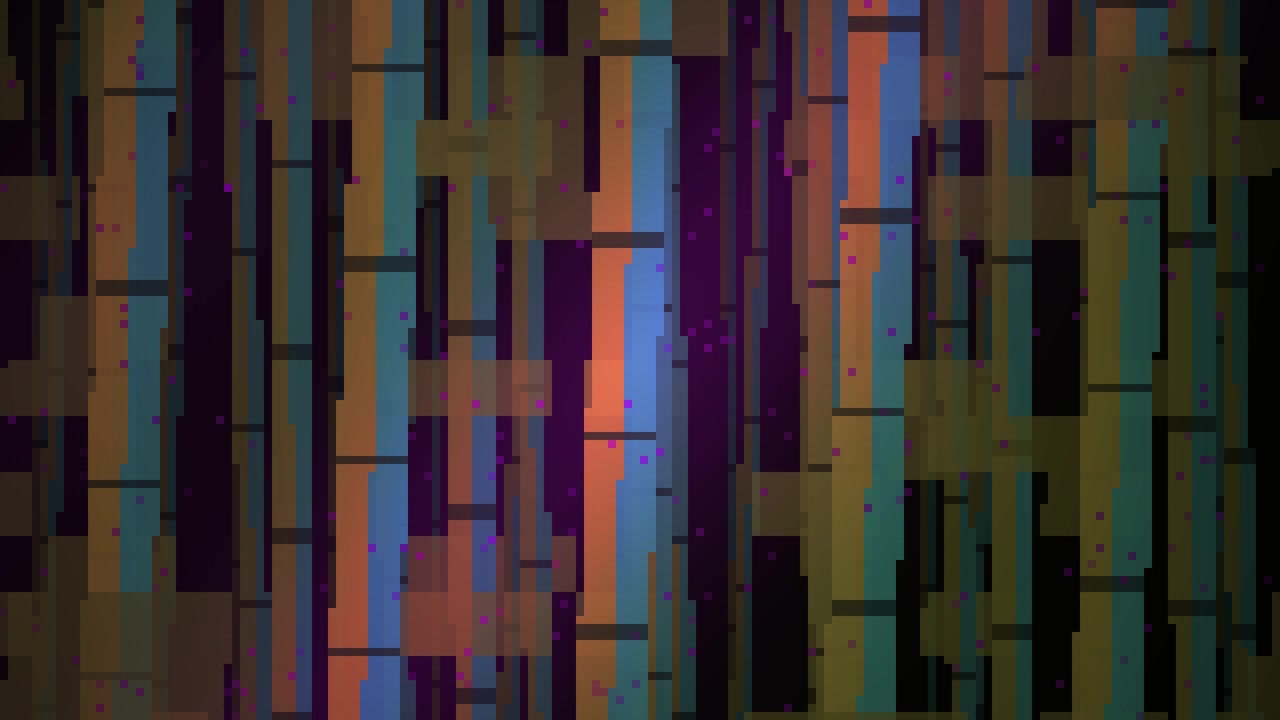 Fondo digital abstracto con barras verticales en movimiento y partículas