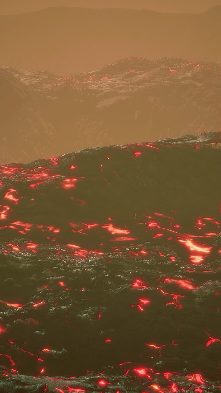 flujo de lava en un paisaje volcánico