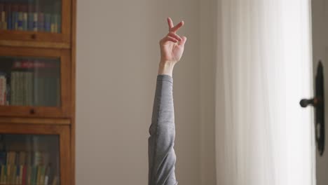 person stretching arm
