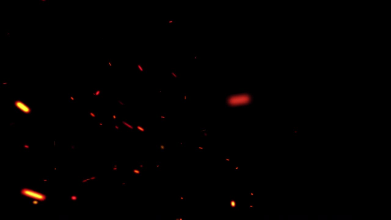 las chispas de fuego que se elevan con el canal alfa mate transparente usando prores quicktime 444 se pueden usar como superposición para su proyecto. animación 4k 3d de naranja ardiente brillante volando brasa quemando partículas de ceniza.