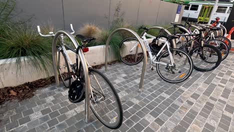 bicycles parked at melbourne university campus