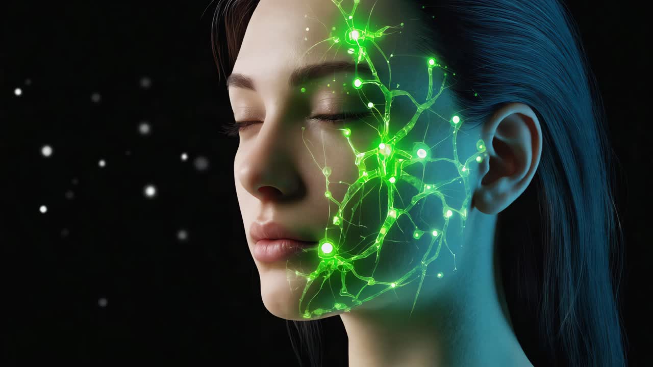 Futuristic Neural Network on a Human Face