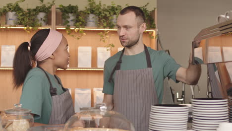 training staff in coffeeshop
