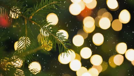 nieve cayendo y luces de navidad