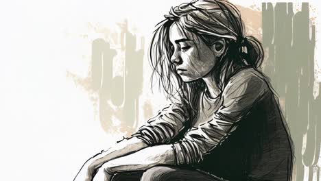 drawn-animation-of-depressed-looking-woman-sitting-down