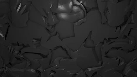 black looped low poly triangular background