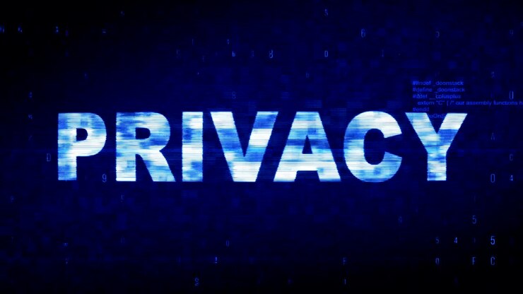 Privacy Text Digital Noise Twitch Glitch Distortion Effect Error Animation.