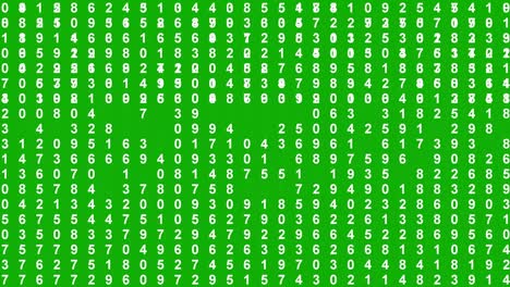 digital numbers pattern motion graphics with green screen background