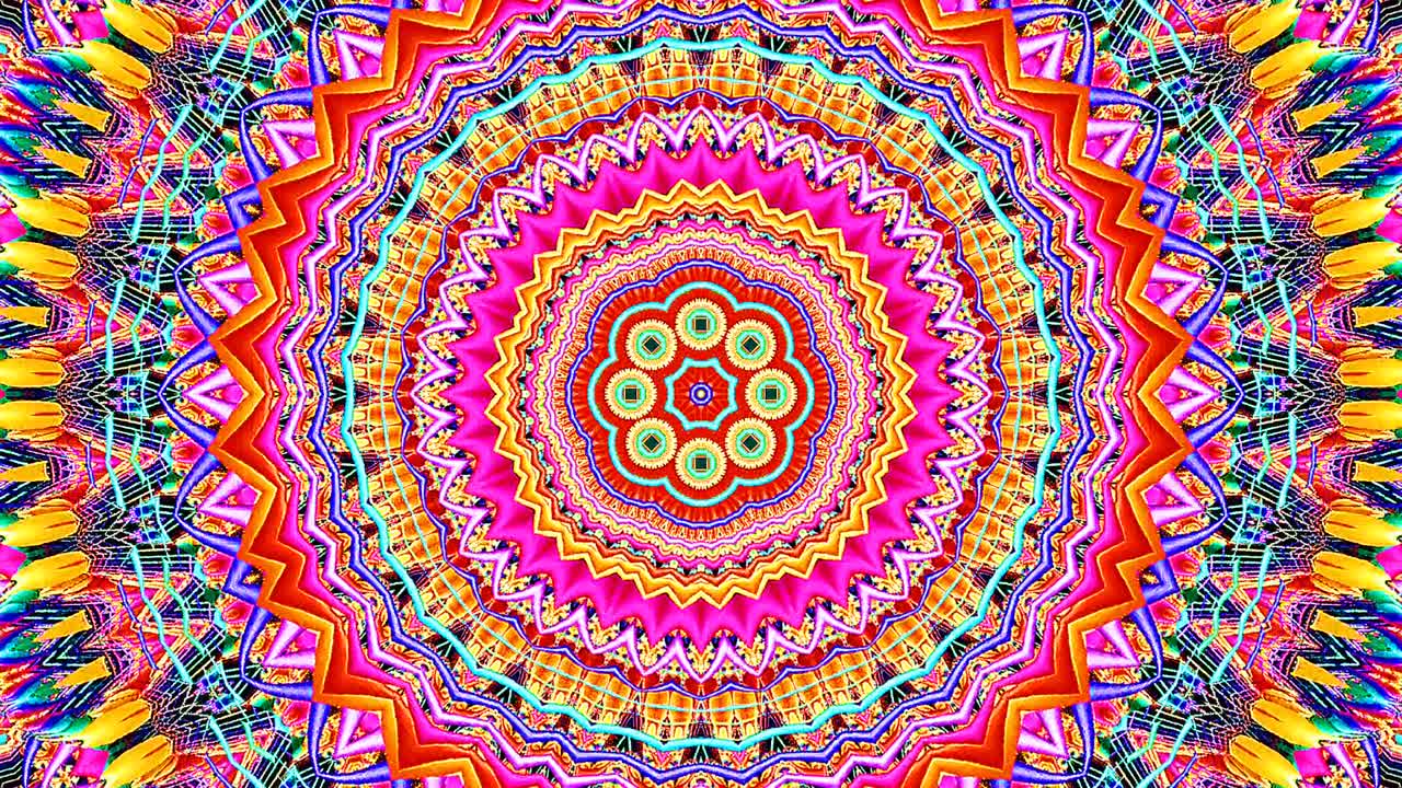 hermoso caleidoscopio abstracto que brilla, una luz radiante que regula los movimientos sutiles