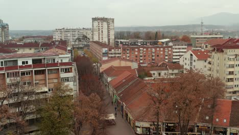 kraljevo city serbia, urban buildings and streets, balkans architecture, aerial