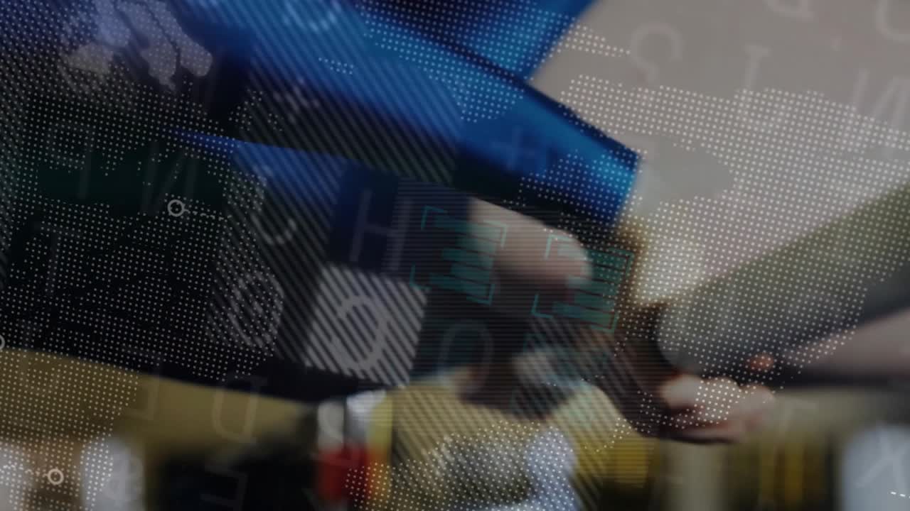 Female gymnast gripping bar pushing into hold adjusting taped wrists for balance HUD obscuring view