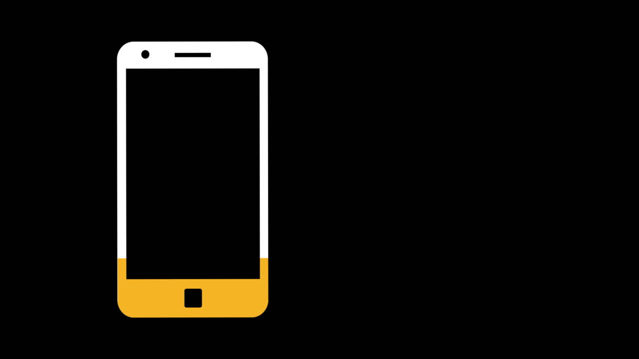 Telefono cellulare riempito di colore giallo