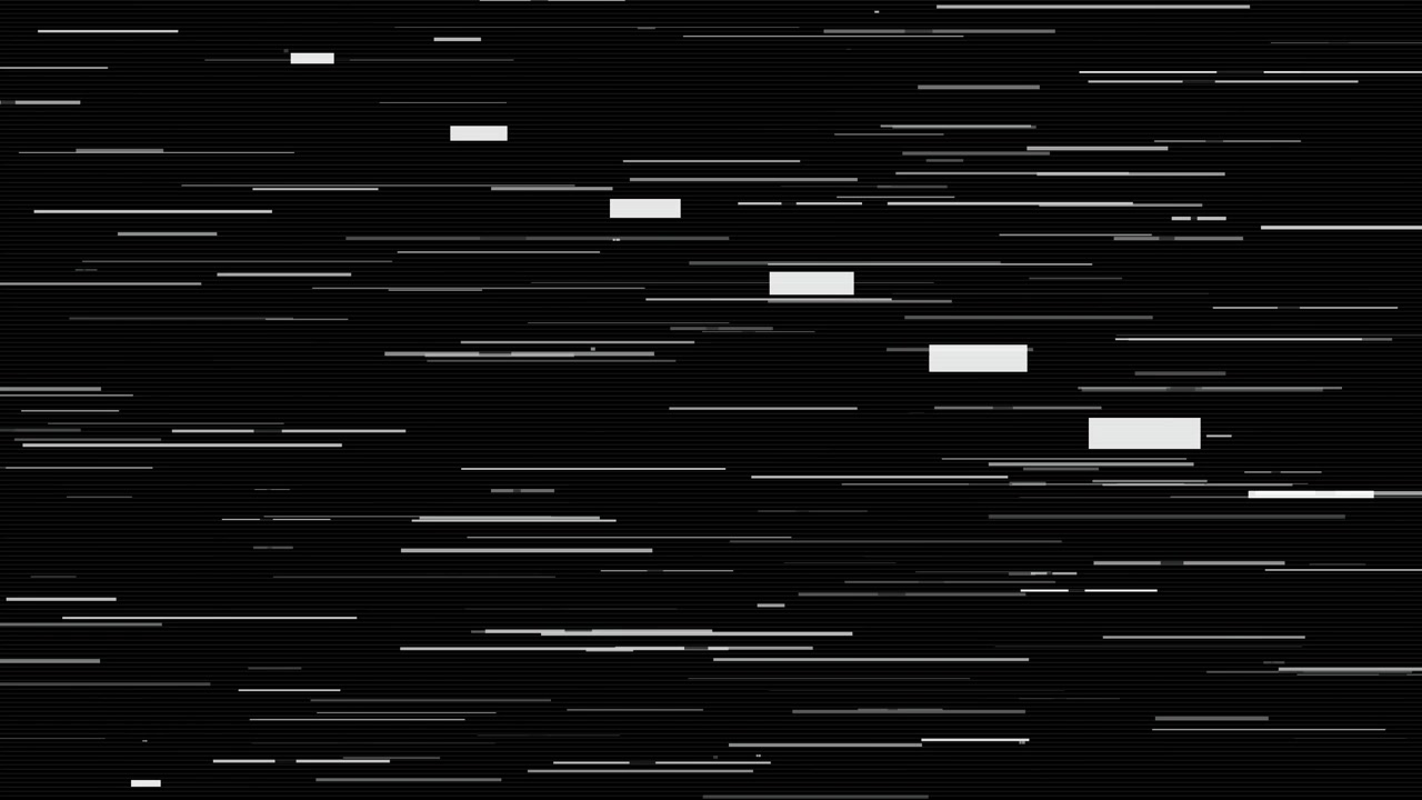 Sfondo animato astratto con linee bianche orizzontali su nero.