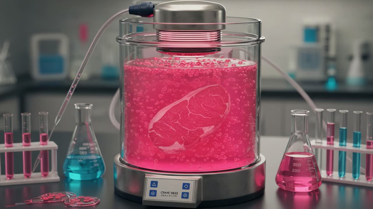 A Vibrant Laboratory Experiment Unfolding: Observing the Transformation of a Biological Sample in a Colorful Medium Full of Bubbles and Liquid Chemistry