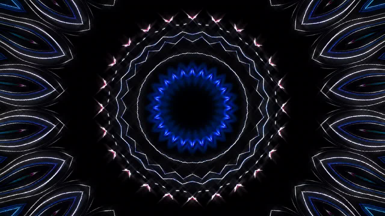 Motivo caleidoscopico astratto con colori vivaci. Mandala magico. 4K