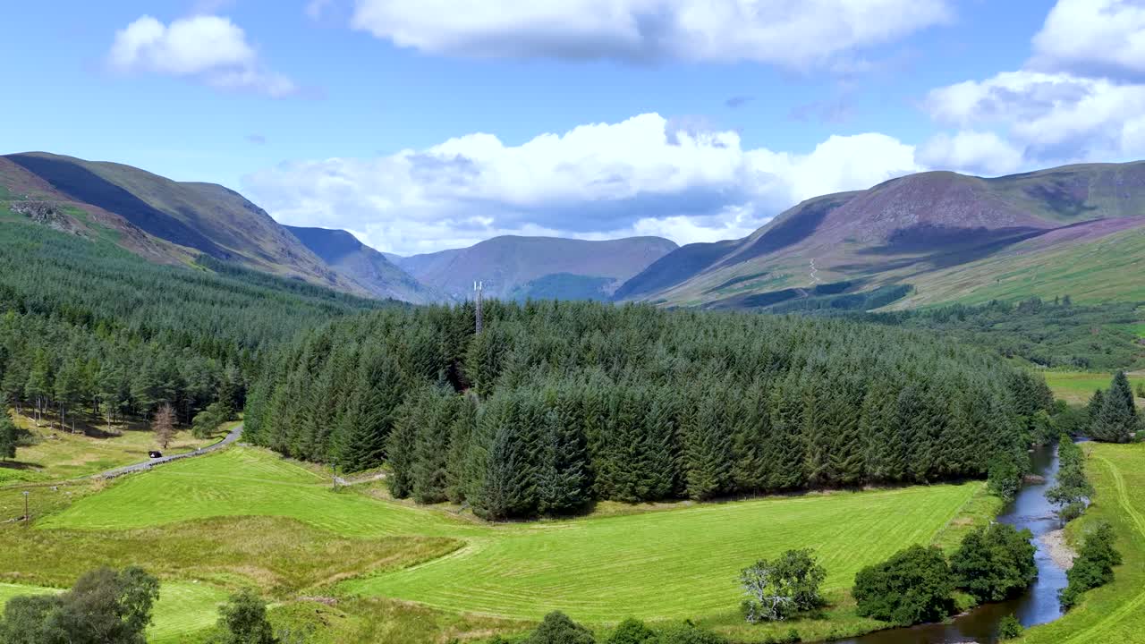 Scenic Mountain Valley with Forest and River