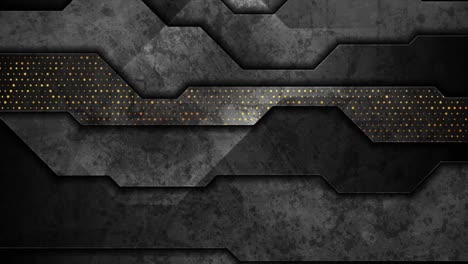 black and golden dots abstract tech geometric motion background