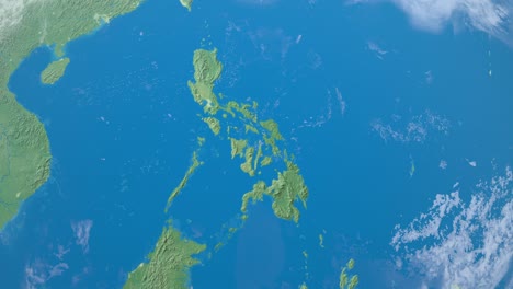 sulu sea in planet earth, aerial view from outer space