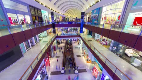 famous crowded dubai city mall interior panorama 4k time lapse united arab emirates