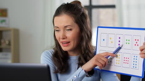 Math-Teacher-with-Laptop-Having-Online-Class.distant-education,-primary-school-and-teaching-concept--female-math-teacher-with-laptop-computer-and-mathematics-having-online-class-at-home