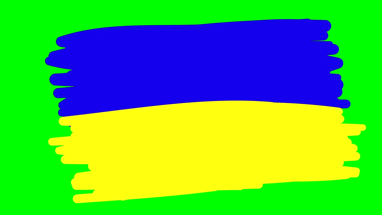 dibujo de la bandera de ucrania en una pizarra verde aislada