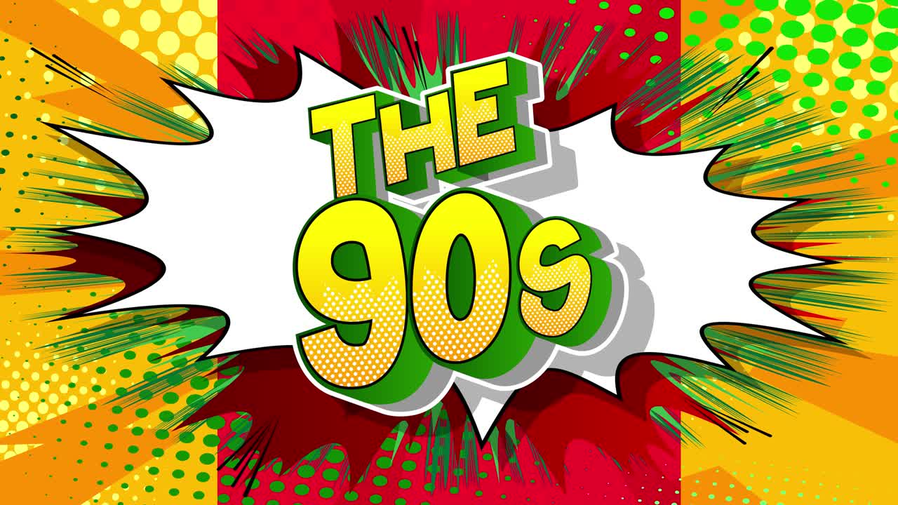 90년대 모션 포스터: 4k 애니메이션 만화책 단어